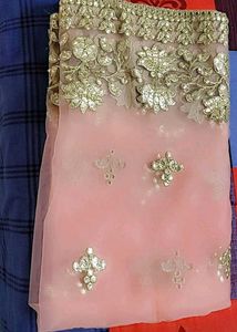Peach Golden Party wear Dupatta