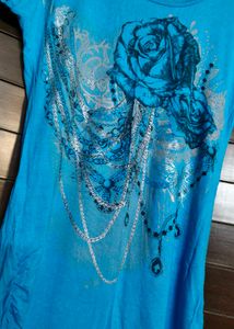 Miss Stylviz Women Blue Floral Graphic Printed Top
