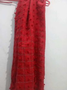 Red Pom Scarf