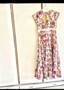 Floral Mirror Work Long Dress