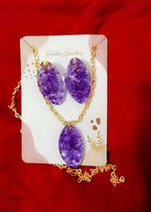 Purple Resin Jewelry Set
