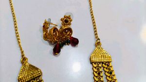 Gold Necklace and Earring Set