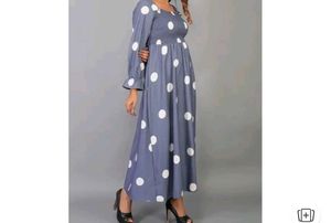 Polka Dot Smocked Maxi Dress