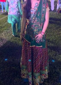 Green embroidery dupatta