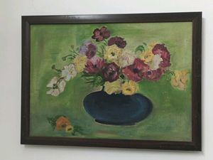 Oil Painting on Canvas -Flowers in vase