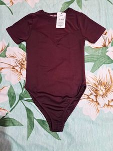 Shein Sheer Yoke  Short Sleeves Bodysuit