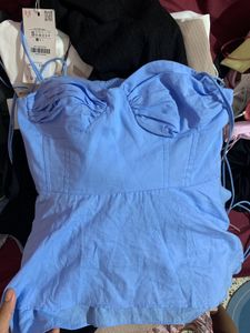 Zara Blue Corset Top