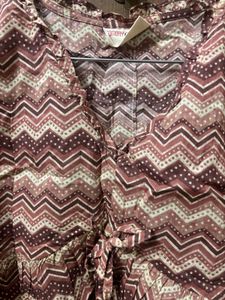 Boho Print Tie-Front Crop Top