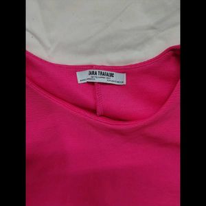 ZARA, Pink Cold Shoulder Dress
