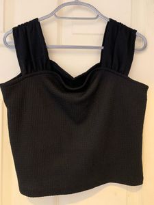 Chic Black Ruched Tank Top