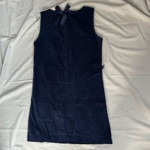 Navy Fringe Velvet Dress