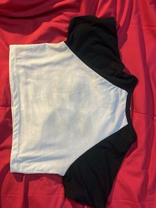 White &amp; Black Crop Top