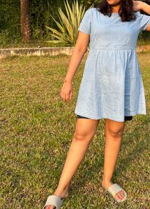Light Wash Denim Mini Dress