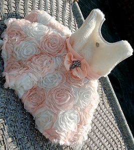 White&amp;Peach Net Floral Jacket Frock In Fur Fabric
