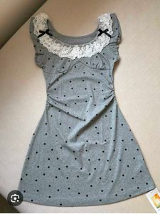 Cute Grey Dress Polka Dot