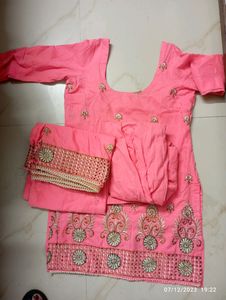 Pink Embroidered Kurti