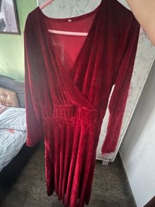 Luxe Velvet Long Gown Without Belt