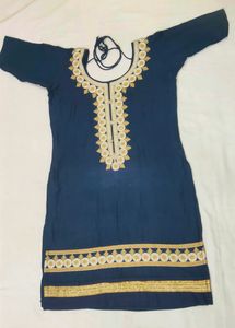 Embroidered Navy Blue Suit Set