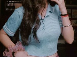 Blue Crop Top