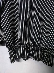 Striped Cold Shoulder Tie-Sleeve Top