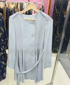 Gray belted dress
