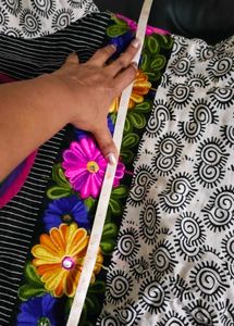 Printed Dress with embroidery at the yoke