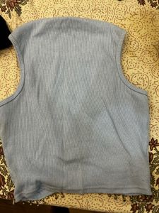 Embellished Crop Top- Blue