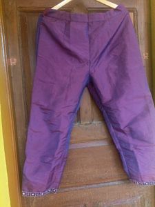 Purple Embroidered Kurti Set