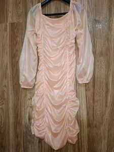 Blush Pink Ruched Dress