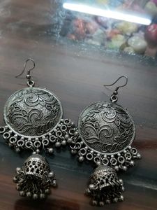 Oxidized Jhumka Earrings