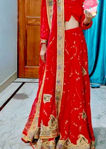 Classic Red Lehnga 3 Piece Set
