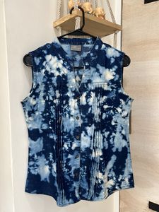 VERO MODA Blue Tie-dye Effect Denim Sleeveless Top