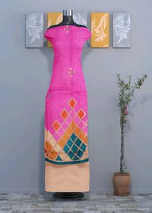 Pink Printed Kurta Unstitched
