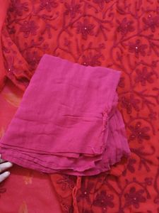 Red Embroidered Kurta