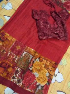 Saree With Stitched Blouse