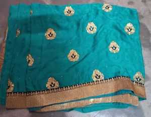 Elegant Party Wear Georgette Embroidery Work Saree