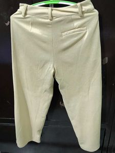 Elegant Beige Loose Fit Trouser