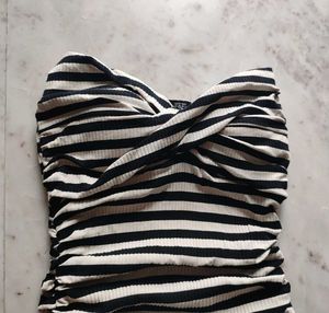 Stripped Mini Tube Cocktail Bodycon Dress