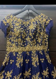 Elegant Navy Blue &amp; Gold Gown