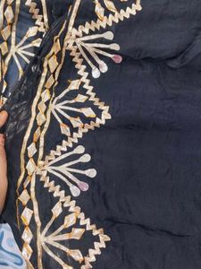 Black Anarkali Pure Cotton