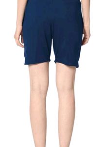 Solid Women Blue Regular Shorts