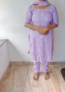 Thread Work Churidar With Long Dupatta