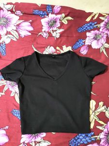 Black V-Neck Tee