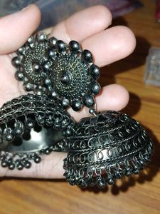 Light Weight Oxidised Jhumka