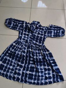 Blue Tie-Dye Mini Dress