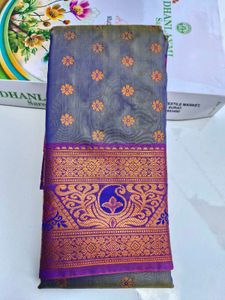 Beautiful Gray & Purple Floral Saree