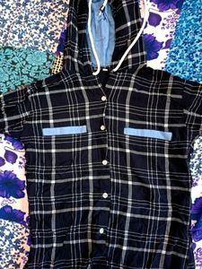 Blue Check Shirt With Cap Not Used