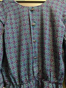 Imported Vintage Print Midi Dress