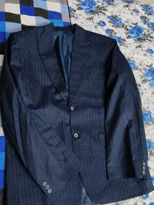 Men Blue Striped Stylish Formal Blazer