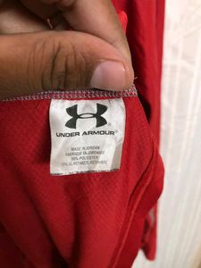 Under Armour Red Long Sleeve T Shirt
